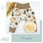 Mitwachs-Hose; Pumphose mit bequemem Bauchbündchen und langen Beinbündchen zum Umklappen und mitwachsen