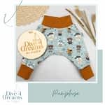 Mitwachs-Hose; Pumphose mit bequemem Bauchbündchen und langen Beinbündchen zum Umklappen und mitwachsen