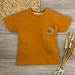 Handmade Kinderkleidung: Oversize T-Shirt für Babys & Kinder - bequem und mitwachsend; uni Farben Rost mit individueller Teilung; aus hochwertigen & langlebigen Stoffen