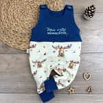 Handmade Strampler Weihnachten; Personalisiert mit Spruch ("Mein erstes Weihnachten"); Motiv: Elch, Geschenke, Christbaumkugeln, Sterne