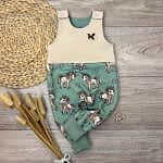 Handmade Baby Strampler mit Pferde-Motiv; mitwachsend