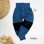 Krabbelhose blau Gr. 80 für Babys; robust mit Cord an den Knien, weiche Bündchen an Bauch und Beinen