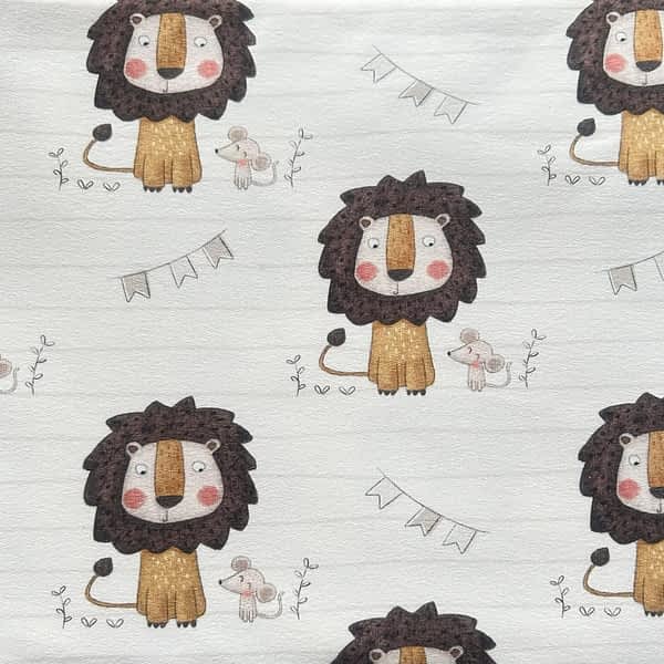 Handmade Kinderkleidung: French Terry Stoff mit niedlichem Bären-Motiv (Bär hält kleines Küken) - perfekt für bequeme Kinderpullover & süße Pumphosen