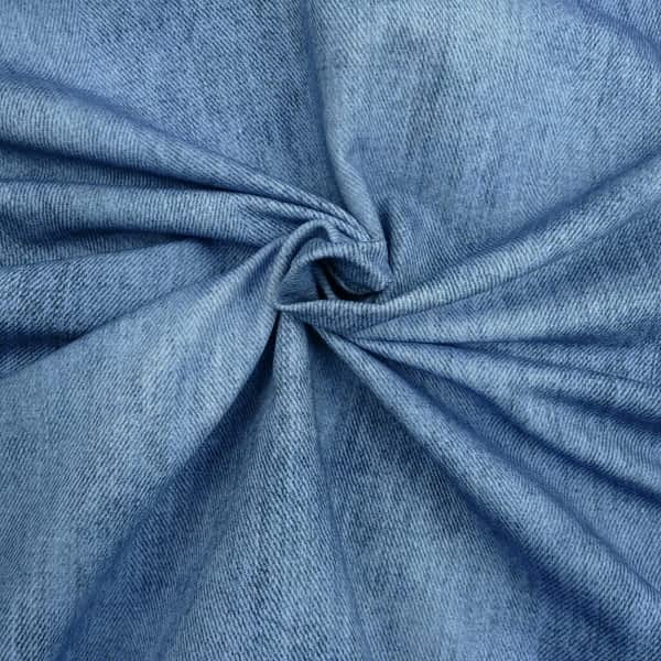 Handmade Kinderkleidung: Jeanslook French Terry klassisch blau für bequeme Babyhosen und Kinderhosen; sieht aus wie echte Jeans und ist gemütlich wie eine Jogginghose