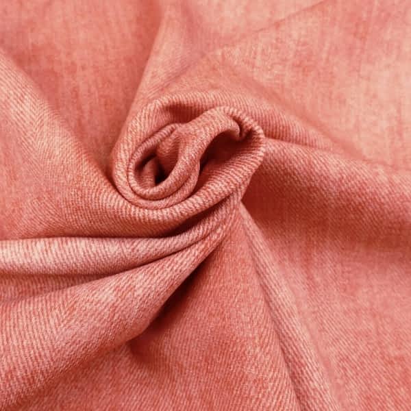 Handgemachte Kinderkleidung: Jeanslook French Terry koralle für bequeme Babyhosen und Kinderhosen; sieht aus wie echte Jeans und ist gemütlich wie eine Jogginghose