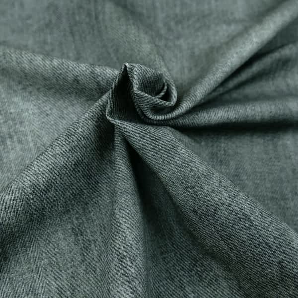 Handmade Kinderkleidung: Jeanslook French Terry dunkles grau-grün für bequeme Babyhosen und Kinderhosen; sieht aus wie echte Jeans und ist gemütlich wie eine Jogginghose