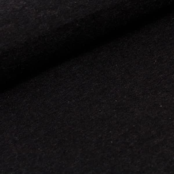 French Terry in Schwarz meliert – elastisch & hautfreundlich, perfekt für dezente, mitwachsende Kinderkleidung
