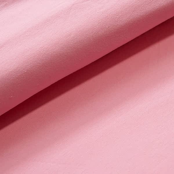 French Terry in zartem Rosa – elastisch & hautfreundlich, ideal für mitwachsende Kindermode